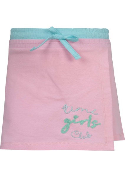 Timi Girl Çift Kemerli Şort Etek Pembe