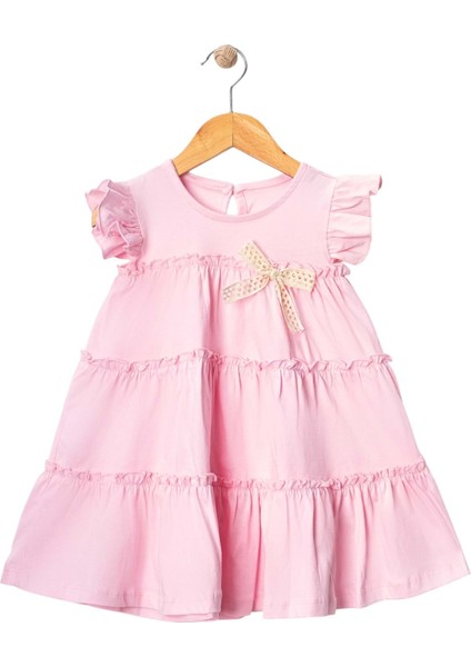 Penye Kat Kat Elbise Pembe