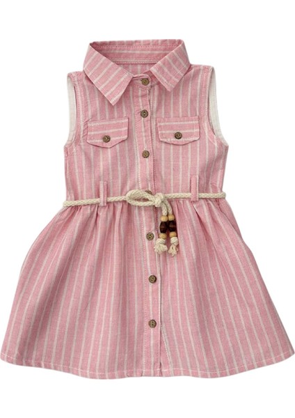 Çizgili Elbise Pembe