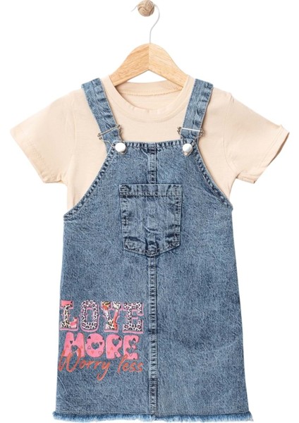 Tshırtlü Lovemore Baskılı Kot Jıle Mavi