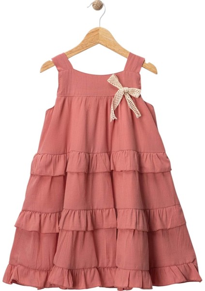 Fiyonklu Elbise Gül Kurusu