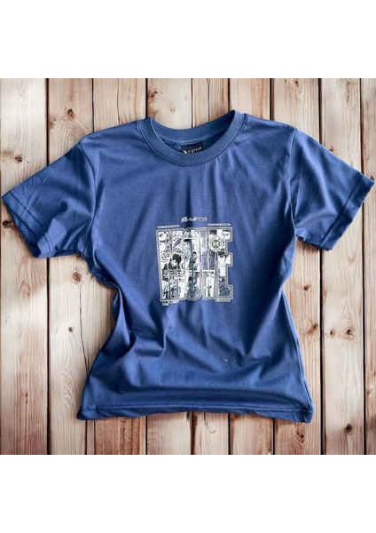 Arka Slamdunk Baskılı 36/1 Süprem Erkek Tshirt Indigo fiyatları