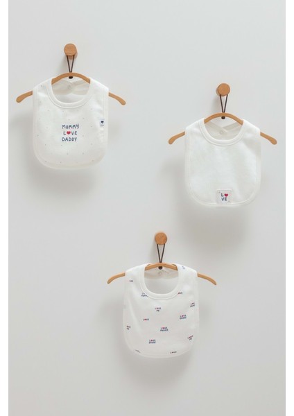 Famıly Love Üçlü Mama Önlüğü Ekru