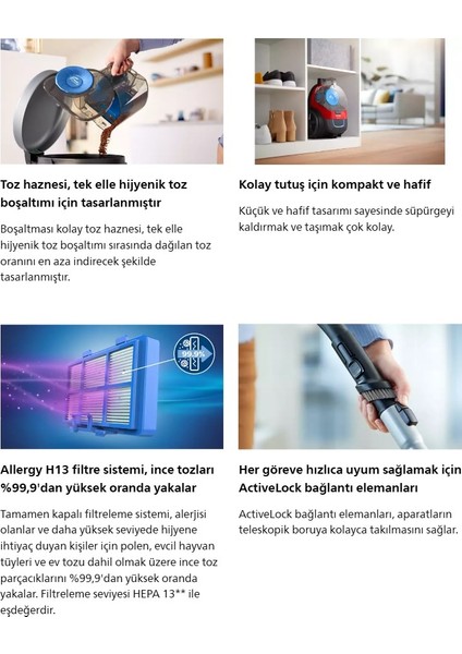 Powerpro Citytoz Torbasız Süpürge Powercyclone5 Alergy Hepa 13 Filitreli Fc9331/07 + Mini Hav-Yün Temizleyici fiyatları