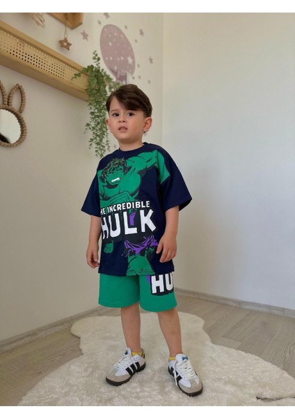 Hulkyeşil Dev Adam Baskılı Şortlutakım