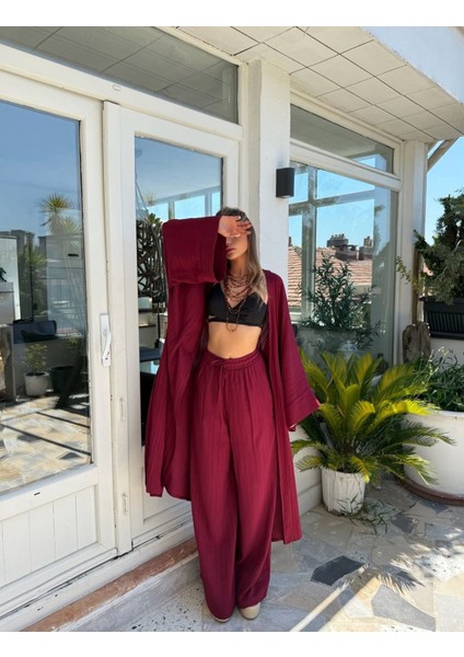Uzun Kimono Pantolon Takım