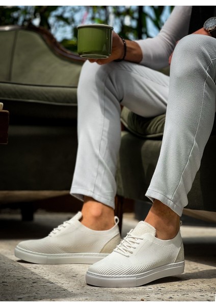 J101 Bağcıklı Ortopedik Taban Triko Erkek Spor Sneaker Ayakkabı Bt Beyaz fırsatları
