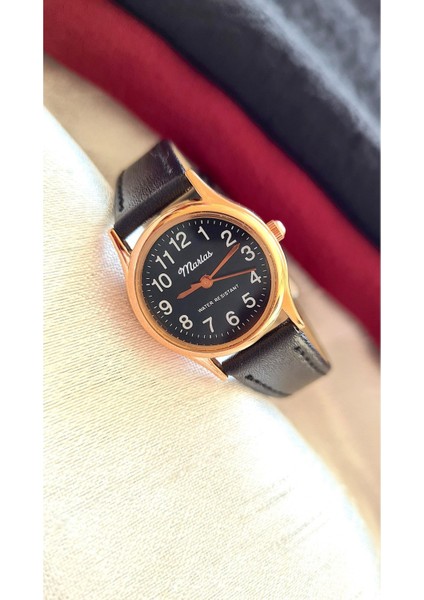 Kadın Kol Saati, Vintage Tasarım, Klasik Tasarım, Rose Gold Renk, Kayışlı Kordon