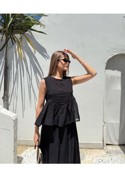 Şifon Bluz Etek Takım