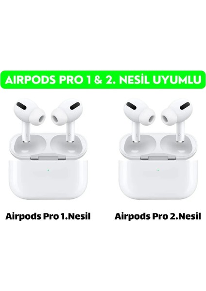 Apple Airpods Pro1 ve Pro 2 Tam Uyumlu Kaymaz ve Silinebilir Silikon Kulaklık Ucu