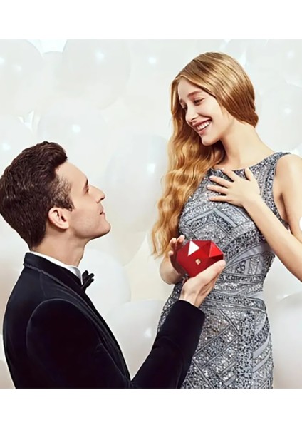 Kristal Kalp Şeklinde Sihirli Yüzük Kutusu Yüzük