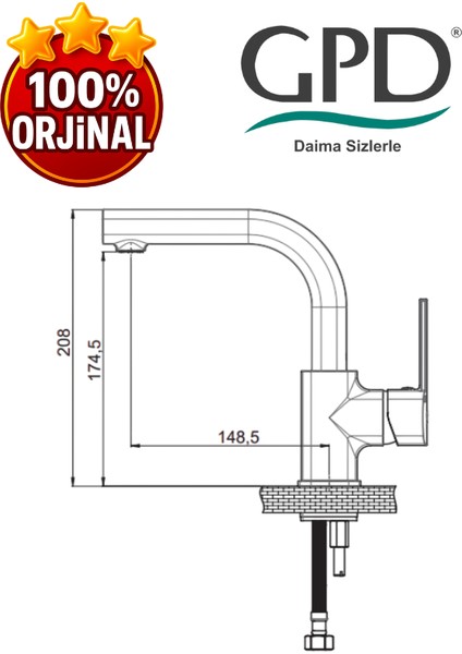 Pedra MTL160-S Tek Gövde Lavabo Bataryası fiyatları