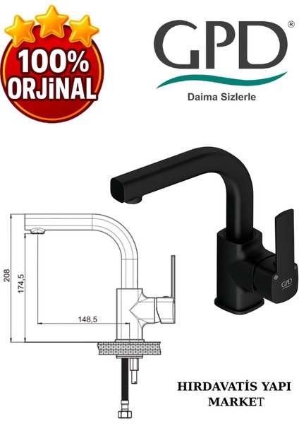 Pedra MTL160-S Tek Gövde Lavabo Bataryası modelleri