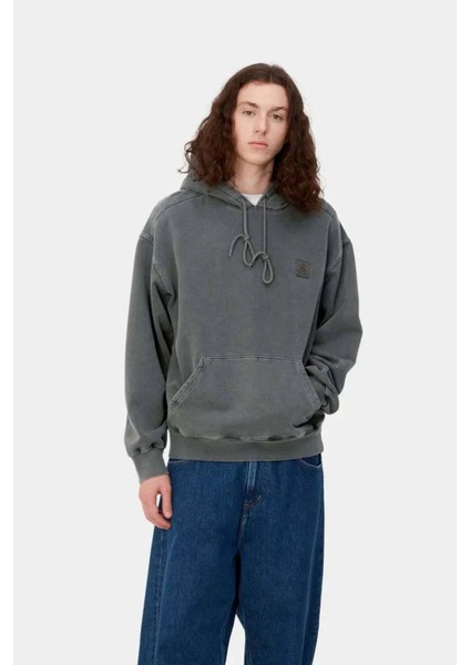 Hooded Vista Sweat - Gri Oversized Fit Pamuklu Kapüşonlu Üst modelleri