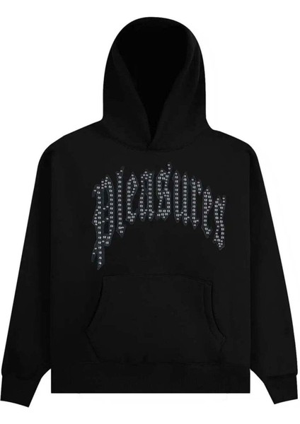 Siyah Twitch Studded Hoodie - %100 Pamuklu, Regular Fit, Makinede Yıkanabilir