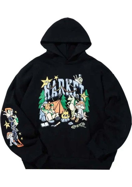 Backcountry Buds Hoodie - %100 Pamuk, Siyah, Makinede Yıkanabilir Konfor