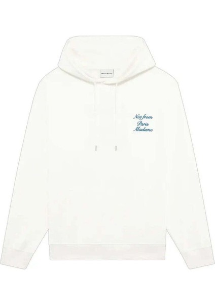 Erkekler Için Off White 'not From Paris Madame' Sloganlı Kapüşonlu Sweatshirt