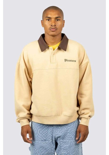 Tweak Polo Sweatshirt - %100 Pamuk, Tan Renk, Erkekler Için Rahat ve Şık fiyatları