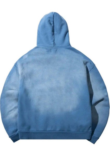 Erkekler Için Static Arc Kapüşonlu Sweatshirt - Gök Mavisi, Rahat Tasarım fiyatları