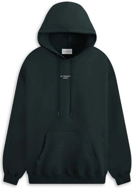 Klasik Dark Green Hoodie - %100 Pamuk, Relaxed Fit, Kanguru Cepli & Üstten Baskı fiyatları