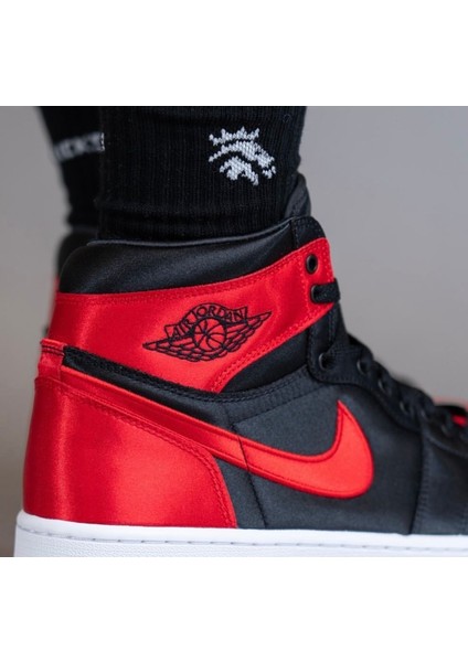 Air Jordan 1 High “black & Red” (Saten Kumaş) Spor Ayakkabı Sneaker indirimleri