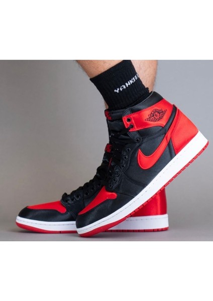 Air Jordan 1 High “black & Red” (Saten Kumaş) Spor Ayakkabı Sneaker