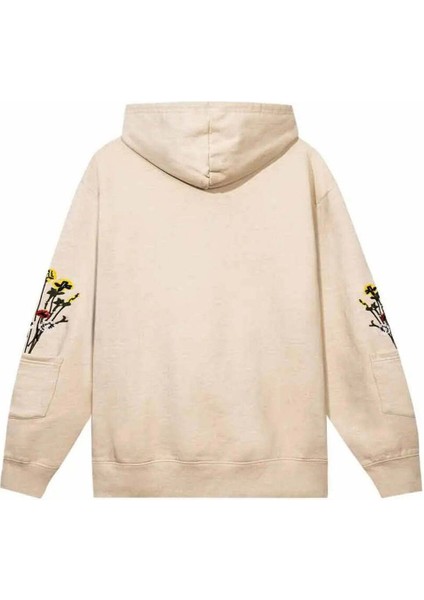 100% Pamuk Krem Renk Bouquet Kapüşonlu Sweatshirt - Erkekler Için Rahat Tasarım fiyatları