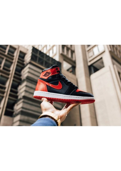 Air Jordan 1 High “black & Red” (Saten Kumaş) Spor Ayakkabı Sneaker