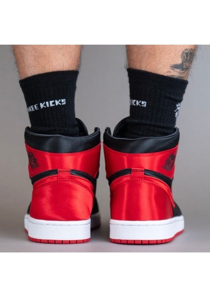 Air Jordan 1 High “black & Red” (Saten Kumaş) Spor Ayakkabı Sneaker