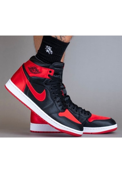 Air Jordan 1 High “black & Red” (Saten Kumaş) Spor Ayakkabı Sneaker