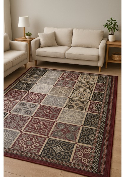 HCCOMPANYFABRİCON MODERN DESENLİ HALI ÖRTÜSÜ GRİ 9 m²