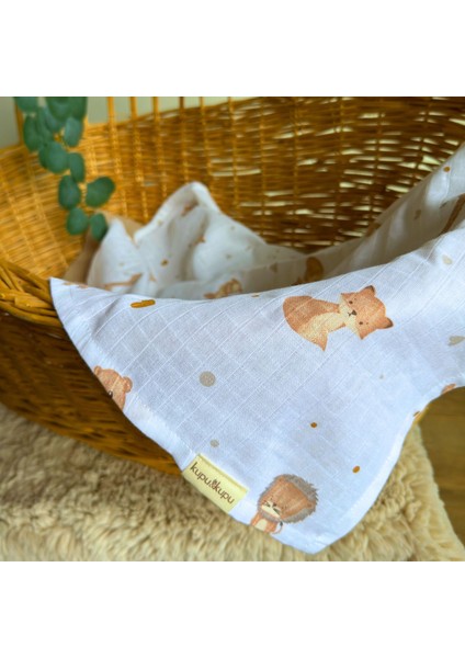Müslin Bebek Battaniyesi, Yenidoğan, Bebek Örtüsü, Organik, Pamuklu, Pamuk, Hipoalerjenik, Desenli Müslin, Beyaz, 4 Mevsim, Nefes Alabilen, Taşınabilir, Hediyelik, Kupu&kupu