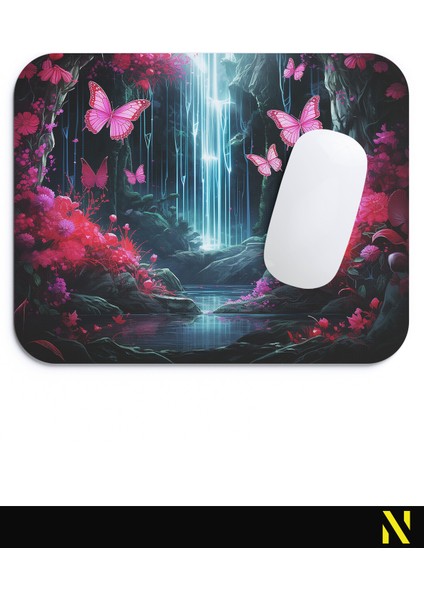 Kelebek Desenli Renkli Ergonomik Mouse Pad - 23 cm x 19 cm - Kaydırmaz Taban Ev ve Ofis Kullanımı Için Ideal Fare Altlığı Mousepad fırsatları