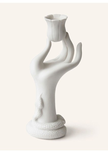 Eve El Şeklinde Porselen Mumluk Sürreal Tasarım, Ince Mumlar Için