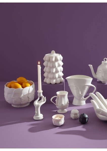 Eve El Şeklinde Porselen Mumluk Sürreal Tasarım, Ince Mumlar Için fiyatları