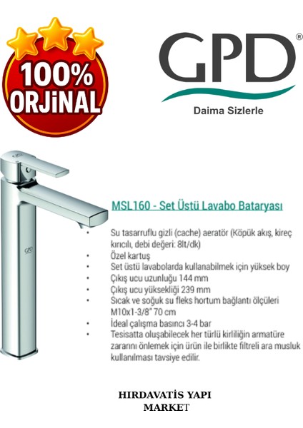 Pedra MSL160 Set Üstü Lavabo Bataryası fırsatları