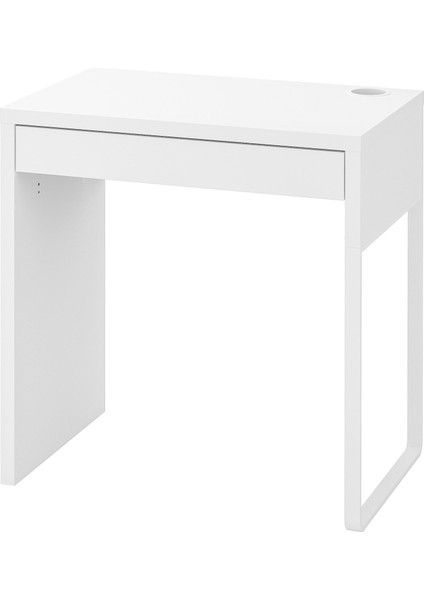 Micke Çalışma Masası Beyaz 73X50 cm Kompakt Modern Ofis Ev Masası Depolamalı Şık Fonksiyonel Çalışma Alanı