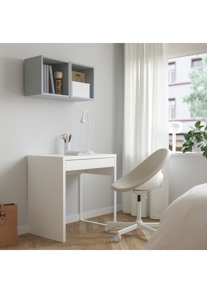 Micke Çalışma Masası Beyaz 73X50 cm Kompakt Modern Ofis Ev Masası Depolamalı Şık Fonksiyonel Çalışma Alanı