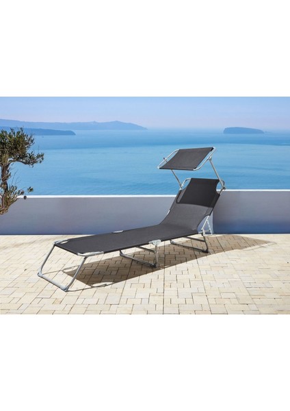 Folıgno Katlanır Şezlong, Ayarlanabilir Sırtlık, Gölgelik, Uv ve Pas Dirençli, 5 Kademe fırsatları