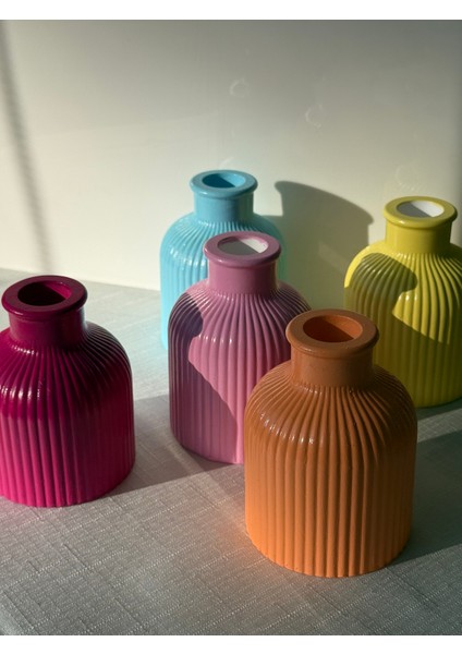 Modern Ribanalı Mini Vazolar | Pastel ve Canlı Renk Seçenekleri | Ev Dekorasyon Vazo Seti fiyatları