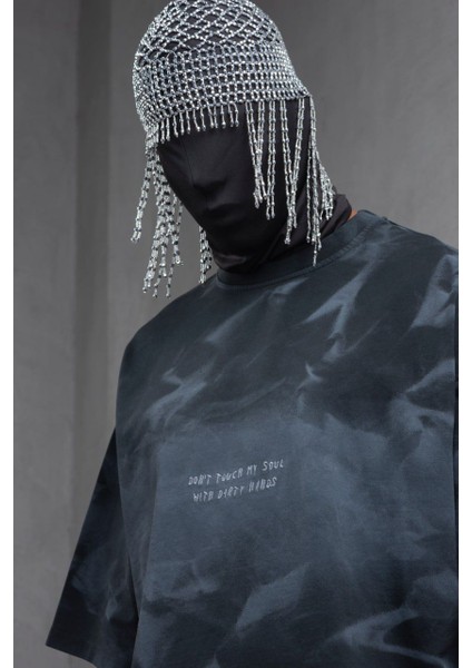 Oversize Batik Pistole Yıkamalı – “don’t Touch My Soul” Nakışlı Unisex Oversize Tişört fiyatları