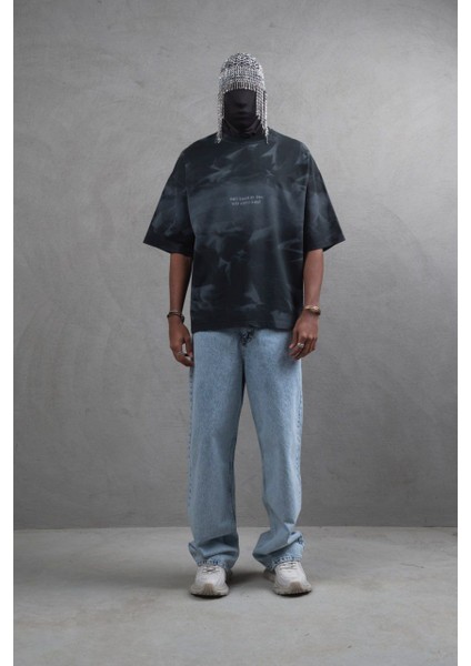 Oversize Batik Pistole Yıkamalı – “don’t Touch My Soul” Nakışlı Unisex Oversize Tişört fırsatları
