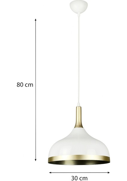 Cosmos Beyaz Içi Gold Özel Tasarım Modern Dekoratif Cafe Mutfak Salon Sarkıt Tekli Avize (Ampulsüz) fiyatları