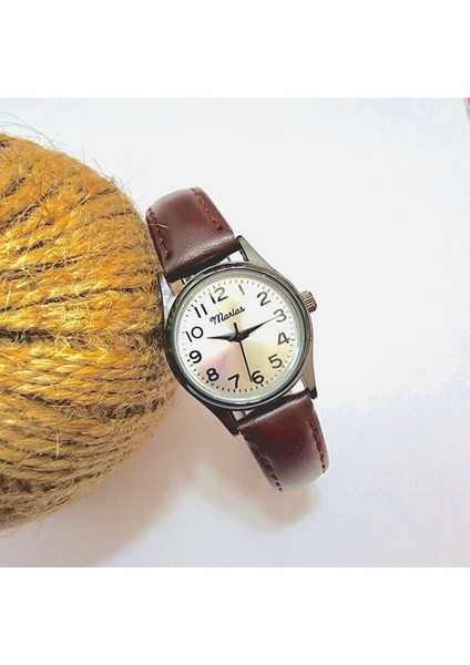 Koyu Kahve Kayışlı, Siyah Kasa, Rakamlı, Vintage, Retro Kadın Kol Saati modelleri