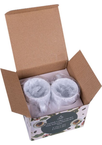 Beyaz Porselen Türk Kahvesi Fincanı Çiftli Set Hediye Seçeneği fiyatları