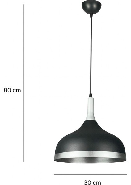 Cosmos Siyah Içi Gümüş Özel Tasarım Modern Dekoratif Cafe Mutfak Salon Sarkıt Tekli Avize (Ampulsüz) fiyatları