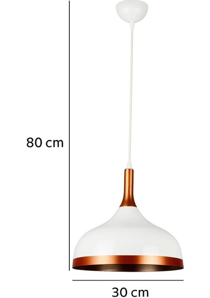 Cosmos Beyaz Içi Bakır Özel Tasarım Modern Dekoratif Cafe Mutfak Salon Sarkıt Tekli Avize (Ampulsüz) fiyatları