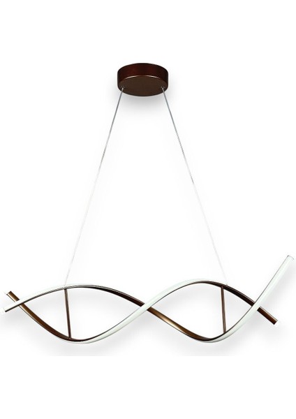 Lumora Kahverengi Modern Tasarım Beyaz Ledli Cafe - Mutfak - Salon 2 Li LED Avize fırsatları