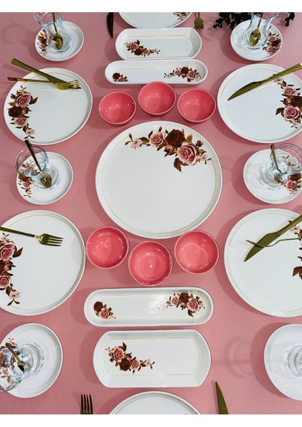 Pink Rose Model 6 Kişilik 23 Parça Kahvaltı Takımı modelleri