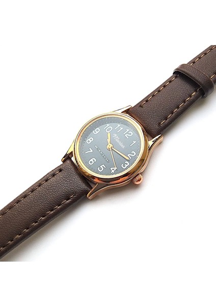 Retro Kayışlı Kadın Kol Saati, Vintage Tasarım, Klasik Tasarım, Rose Gold, Koyu Kahve Kordon modelleri